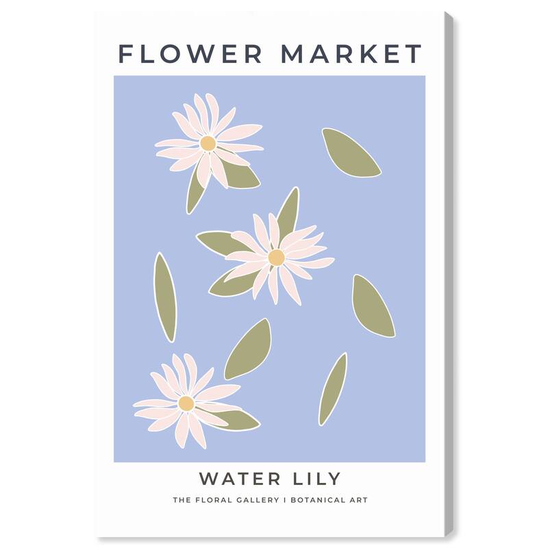 Wynwood Studio Canvas Floral and Botanical Waterlily Lavender Purple and Lavender Modern & Contemporary Wall Art Canvas Print