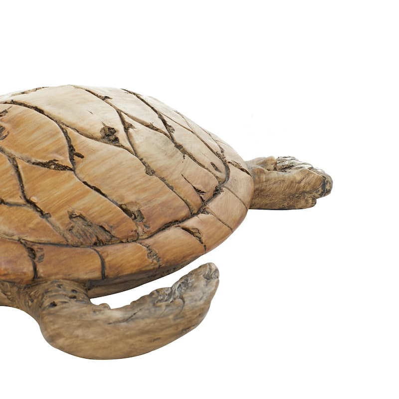 Polystone Turtle Decorative Sculpture - Brown - Roche River Decor
