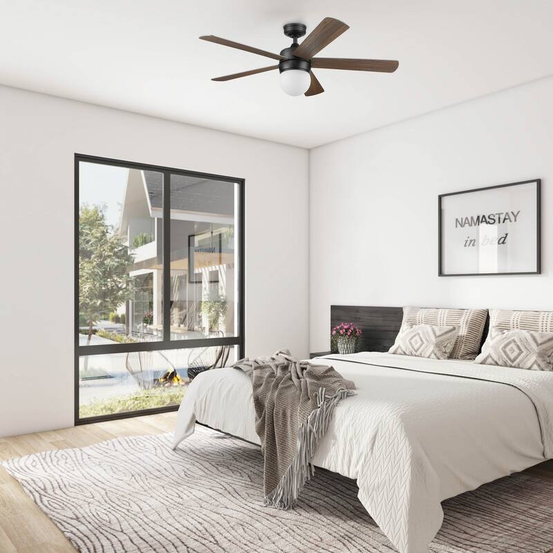 52" Prominence Home Ardrey Kell Modern Indoor LED Ceiling Fan with Light, Remote Control, Dual Mounting, Dual Finish Blades