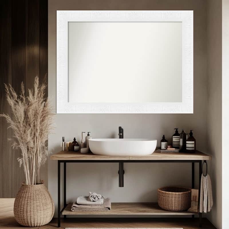 Luxe Non-Beveled Framed Bathroom Vanity Wall Mirror