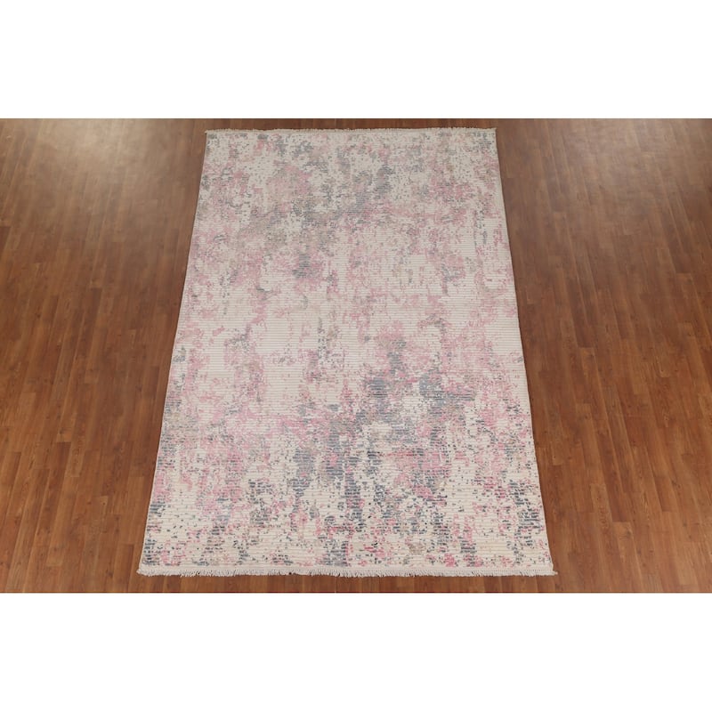 Abstract Area Rug Handmade Modern Wool Carpet - 6'6"x 9'8"