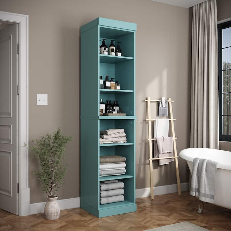 100% Solid Wood 16.5" Bathroom Cabinet with Optional Doors by Palace Imports - Aqua Blue-No Doors