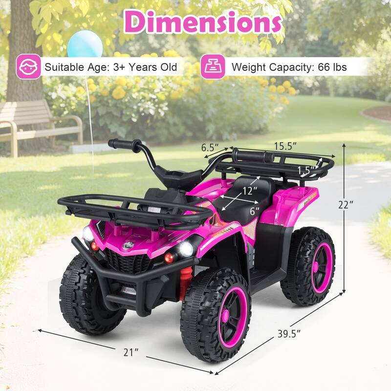 Gymax Electric ATV for Kids 24V 4-Wheeler Ride on Toy w/ Slow Start
