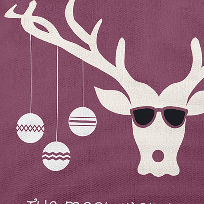 Cool Christmas Deer Indoor/Outdoor Throw Pillow