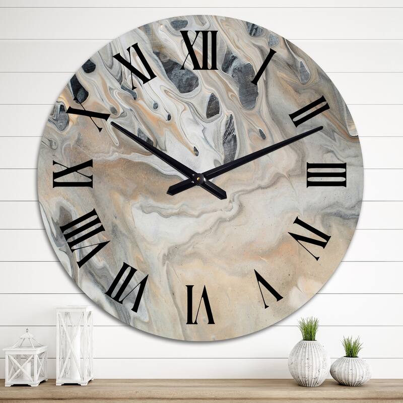 Designart 'Abstract Marble With Copy Space' Modern wall clock - 36 In. Wide x 36 In. High