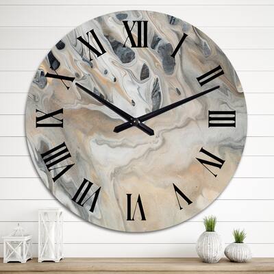 Designart 'Abstract Marble With Copy Space' Modern wall clock