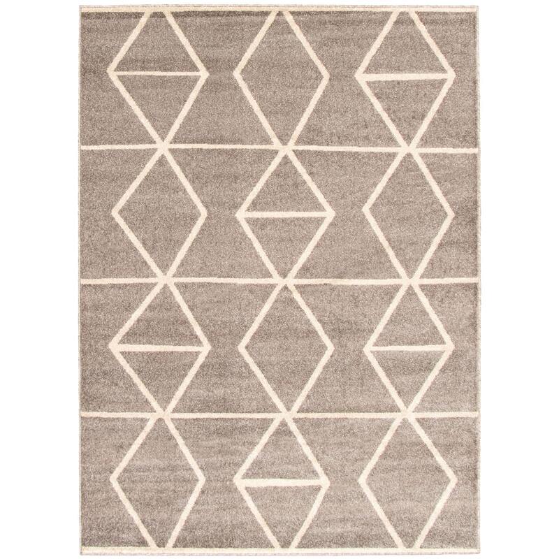 ECARPETGALLERY Ana Transitional Rug - 5'3" x 7'3" - Grey/ Ivory