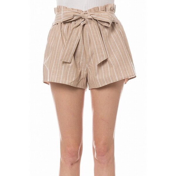 tie waist striped shorts