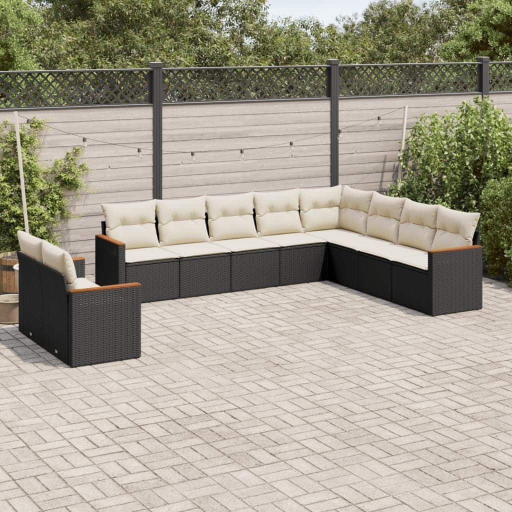 vidaXL Garden Sofa Set Black