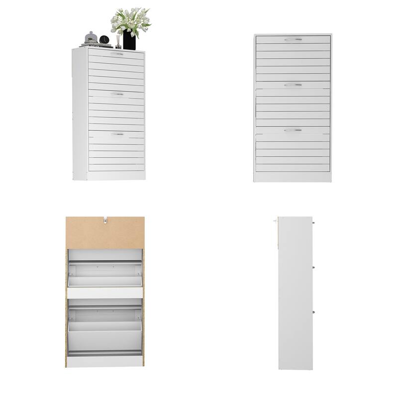 Shoe Cabinet with Flip Drawer for Entryway Rack Storage Organizer