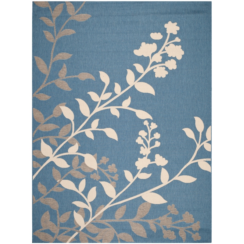 SAFAVIEH Courtyard Luann Botanical Indoor/ Outdoor Waterproof Patio Backyard Rug