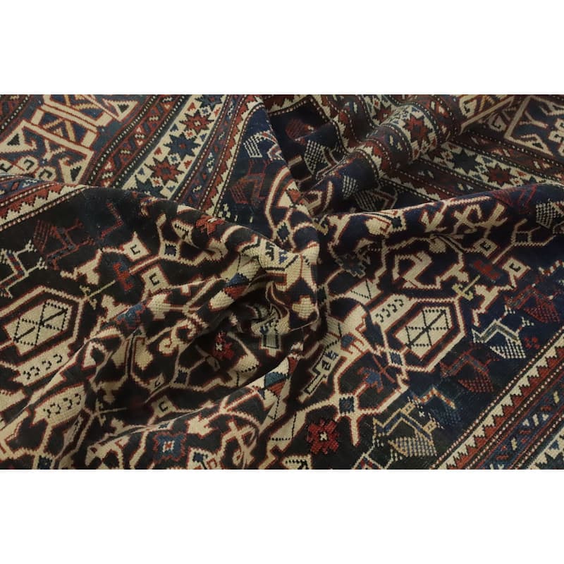 Hand Knotted Oriental 100% Wool Carpet Traditional Geometric Beige & Ivories Kazak Area Rug - 6' 5'' X 4' 5''