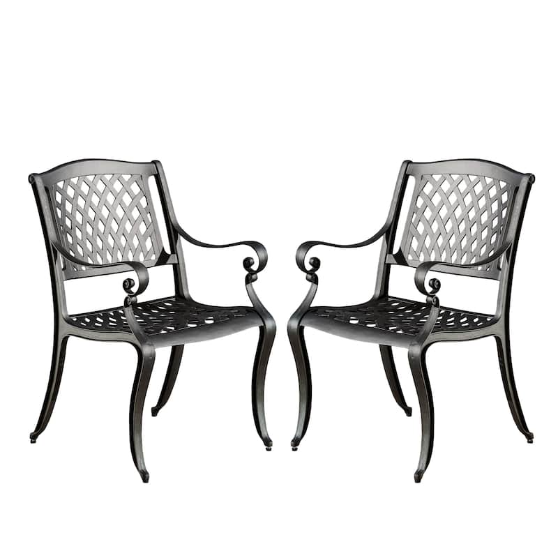 Cayman Outdoor Aluminum Chairs (Set of 2) by Christopher Knight Home - 23.75 x 22.00 x 35.75
