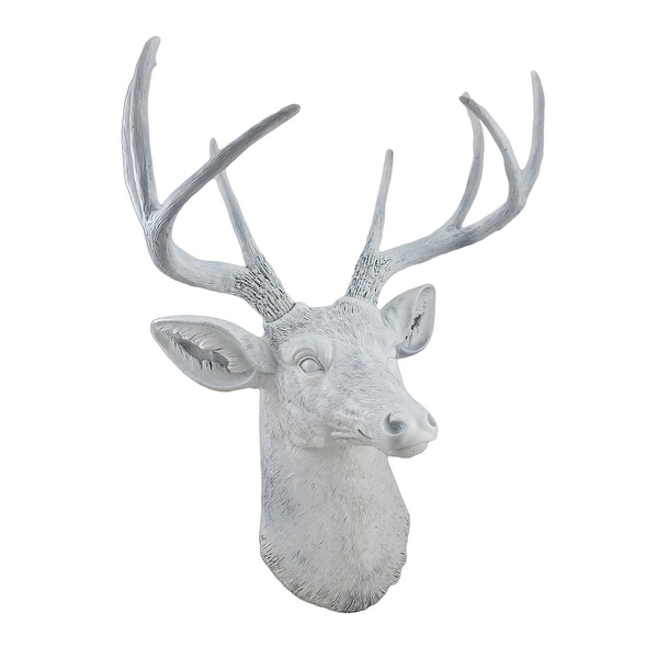 8 Point Buck Deer Head Bust Wall Hanging White - On Sale - Overstock ...