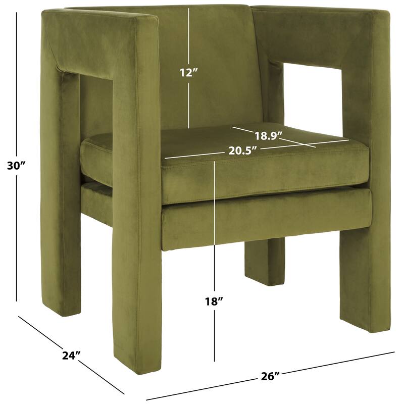 SAFAVIEH Noreena Cut Out Accent Chair - W26" x D24" x H30" - 26Wx24Dx30H