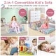 preview thumbnail 5 of 6, 2-in-1 Flip Out Kids Sofa Chair with Detachable Flannel Fabric Cover and Glowing Patterns - 20 x 32 x 16.5 inch (L x W x H)