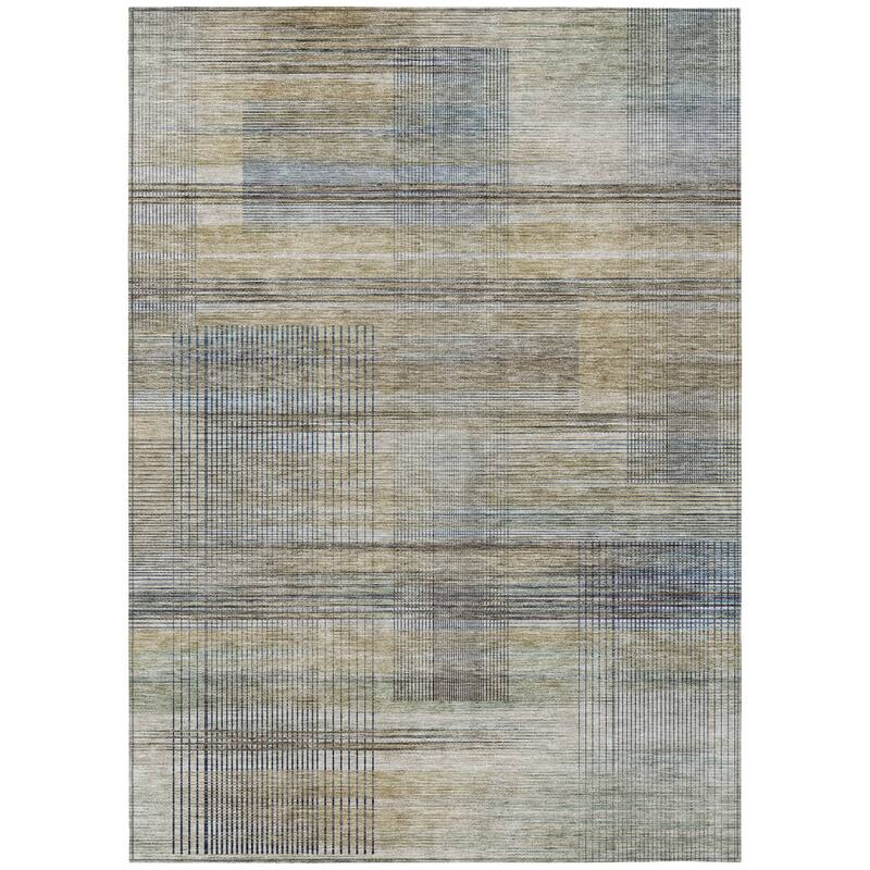 HomeRoots Striped Transitional Rectangle Outdoor Rug