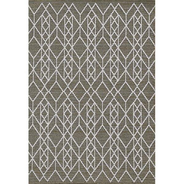 8'X10' Grey Machine Woven Uv Treated Geometric Indoor Outdoor Area Rug 8'X10' Grey Machine Woven Uv Treated Geometric Indoor Outdoor Area Rug