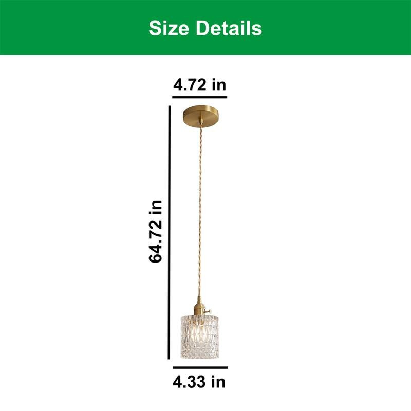 Vintage bedroom light gold pendant light brass, glass hanging lamp