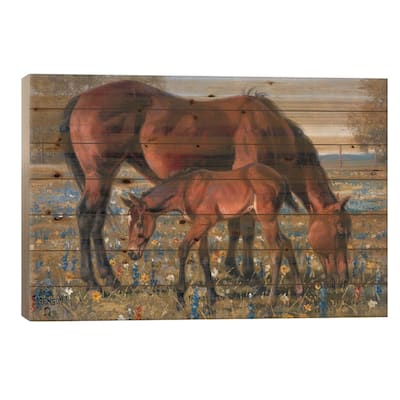 Wildflower Print On Wood by Jack Sorenson - Multi-Color
