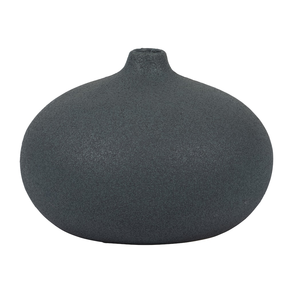Sagebrook Home Ceramic Solid Cotton Round Volcanic Vase