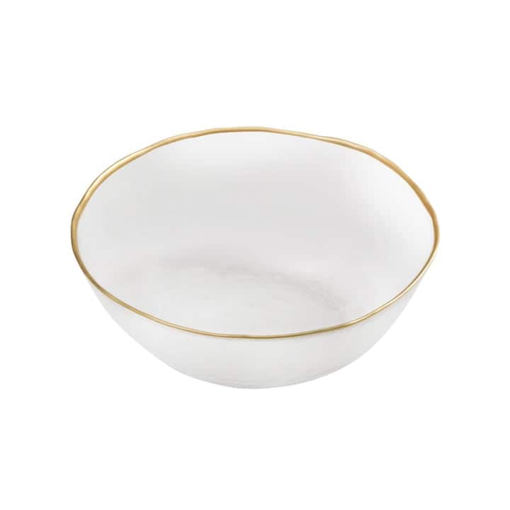 Clear Soup Bowl with Gold Rim 6"D - 6"