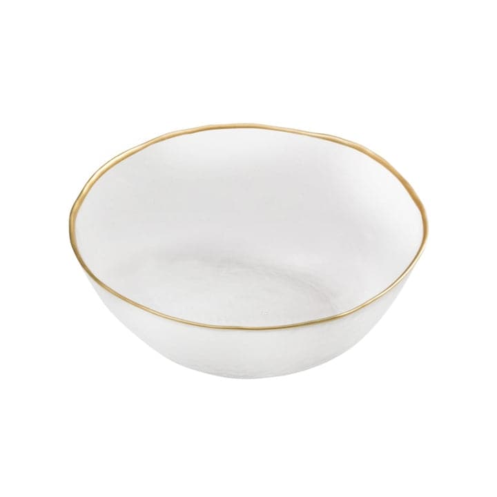 Clear Soup Bowl with Gold Rim 6"D - 6"