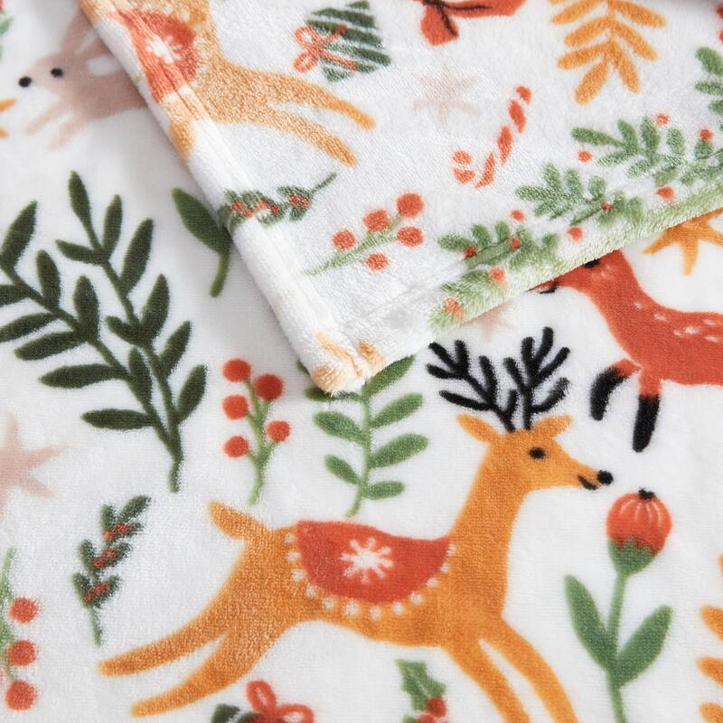 Martha Stewart Printed Ultra Soft Plush Throw Blanket