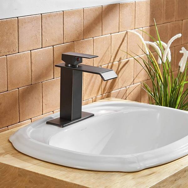 HIGH RISE SIGNATURE HARDWARE GRAYSEN BRONZE SINGLE-HOLE WATERFALL FAUCET HIGH RISE SIGNATURE HARDWARE GRAYSEN BRONZE SINGLE-HOLE WATERFALL FAUCET