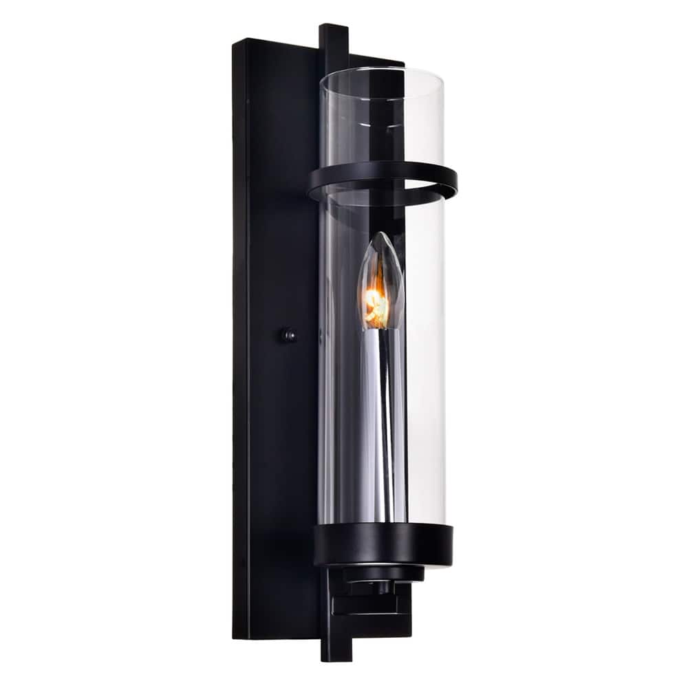 Sierra 1 Light 5in Black Wall Sconce