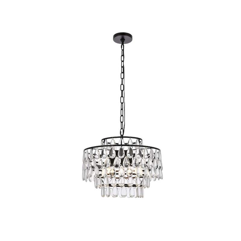 Elegant Lighting 1102D18 Mila 5 Light 18" Wide Crystal Pendant with
