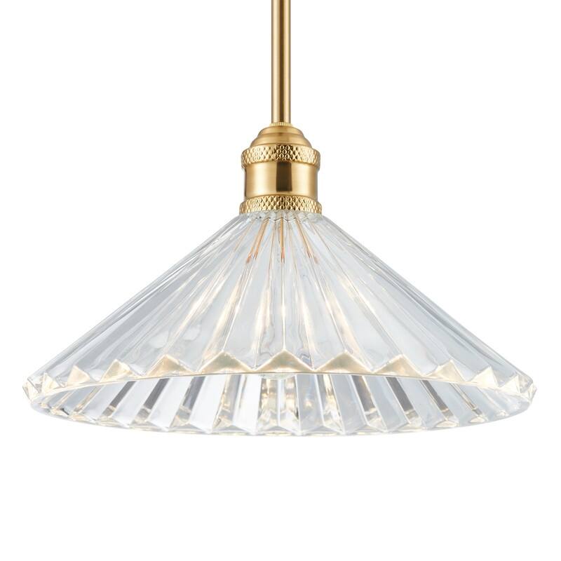 KAWOTI Adjustable Single Pendant Light with Cone Glass Shade - W12.5" x D12.5" x H51.5"