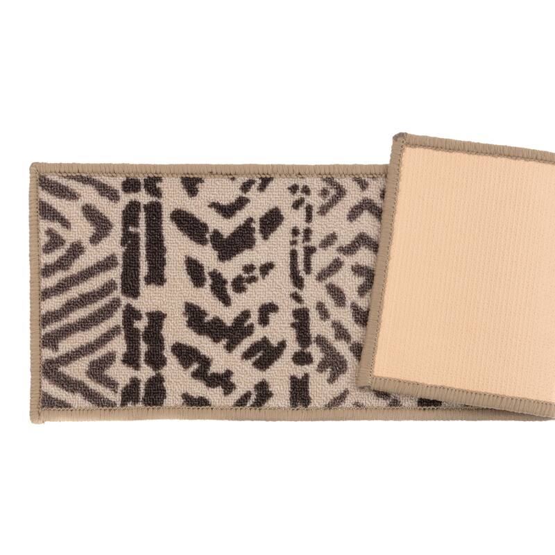 World Rug Gallery Geometric Bohemian Design Brown/Tan 26-inch Non-slip Stair Treads
