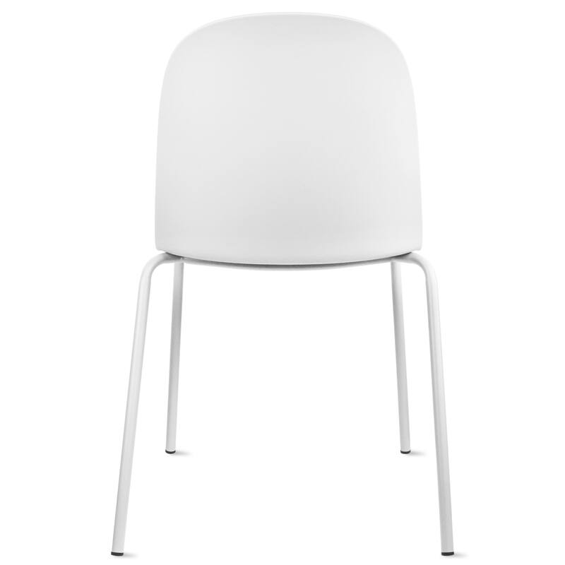 Set of 2 Plastic Eiffel Molded Shell Retro Dining Chairs Accent For Living Room Kitchen Chrome Desk Designer Office
