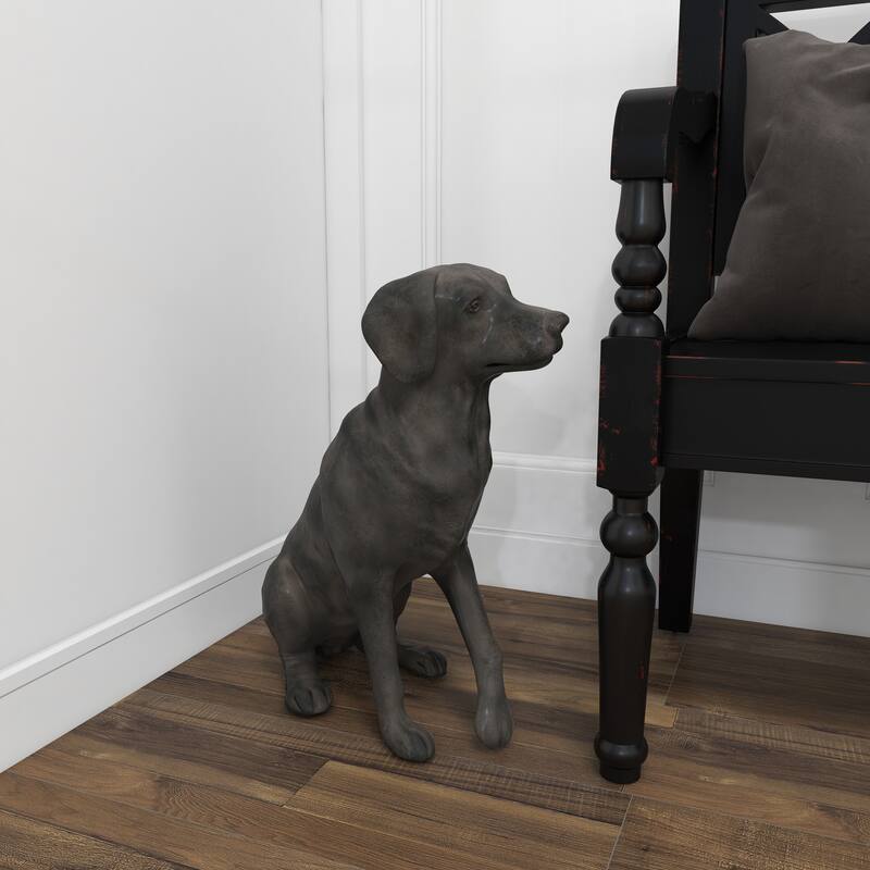 Brown Polystone Dog Decorative Sculpture
