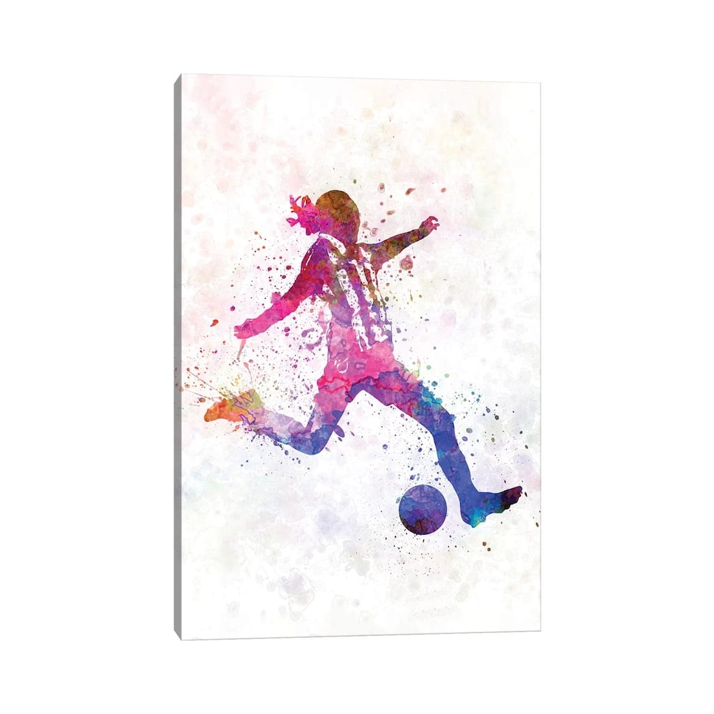 iCanvas "Girl Playing Soccer Silhouette IV" by Paul Rommer Canvas Print