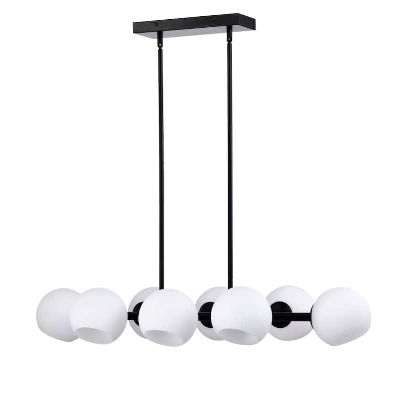 Yannick 38 Inch Modern Sputnik Style Ceiling Lighted Chandelier Matte Black Finish 8-Light - N/A