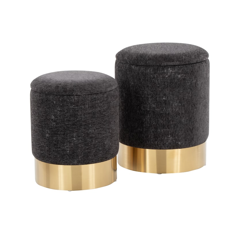 Silver Orchid Corday Contemporary Nesting Ottoman Set