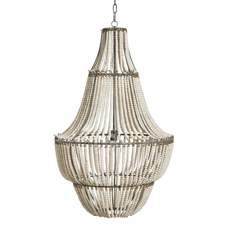 Draped Wood Bead Chandelier