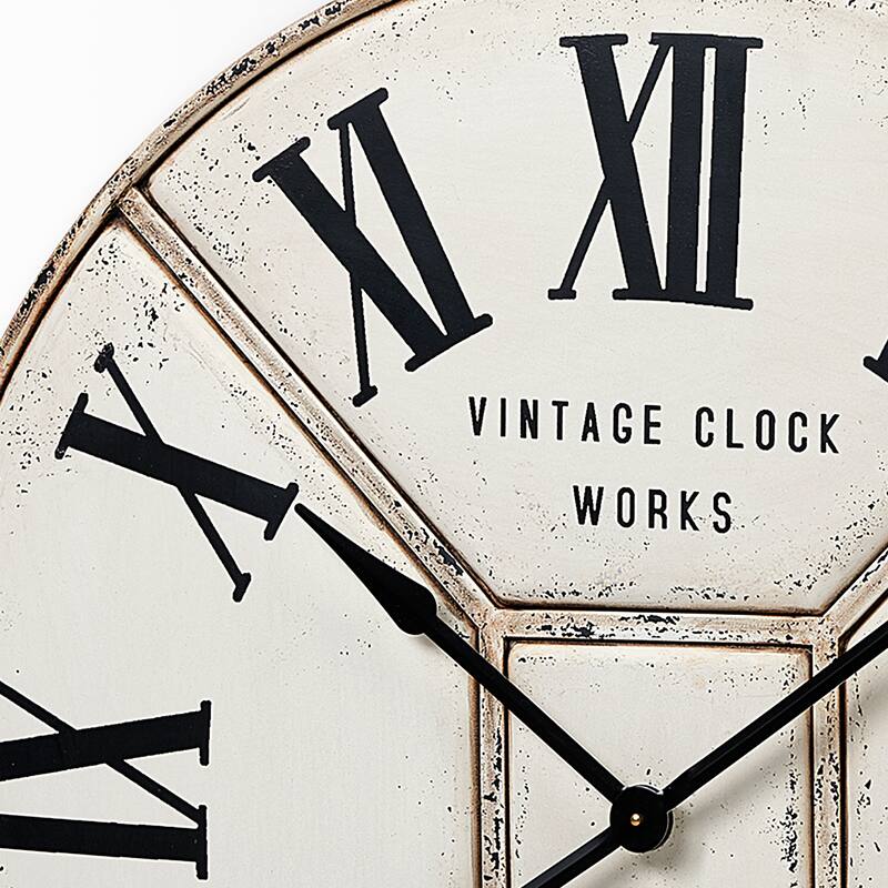Norwich Off-White 36" Round Wall Clock - 36.4"W x 2"D x 36.4"H