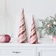 preview thumbnail 1 of 2, 14-18" Glitter Iced Striped Cone Tree Set of 2