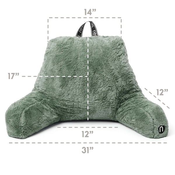 dimension image slide 19 of 25, Empyrean Furs Reading Pillows for Sitting in Bed Adult & Kids, Sit Up Back Support Pillow for Bed Rest