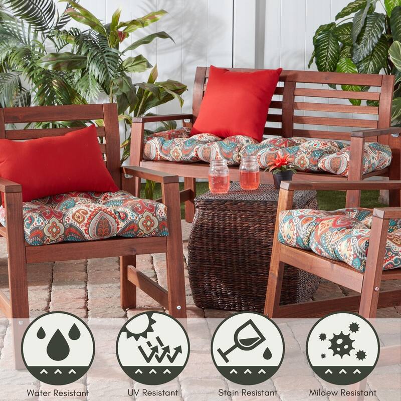 Greendale Home Fashions Multicolor Outdoor Dining Seat Cushion (Set of 2)