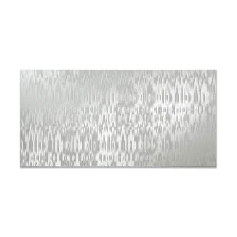 FASÄDE Waves Vertical 4-foot x 8-foot PVC Wall Panel in Gloss White - 4 x 8