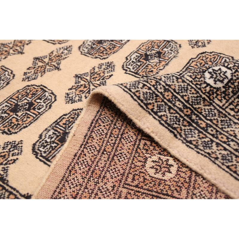 ECARPETGALLERY Hand-knotted Finest Peshawar Bokhara Beige Wool Rug - 6'0 x 8'6