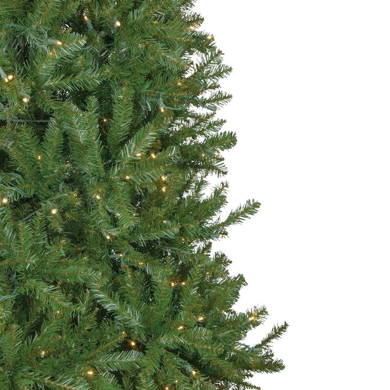 7.5' Pre-Lit Rockwood Pine Artificial Christmas Tree, Clear LED Lights - 7.5 Foot