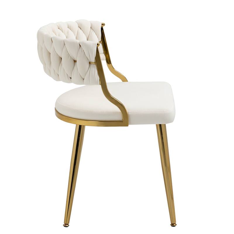 4PACK Upholstered Dining Chairs with Woven Back