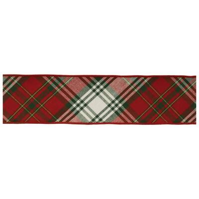 Plaid Pattern Wired Ribbon 4" x 5 Yds. - N/A