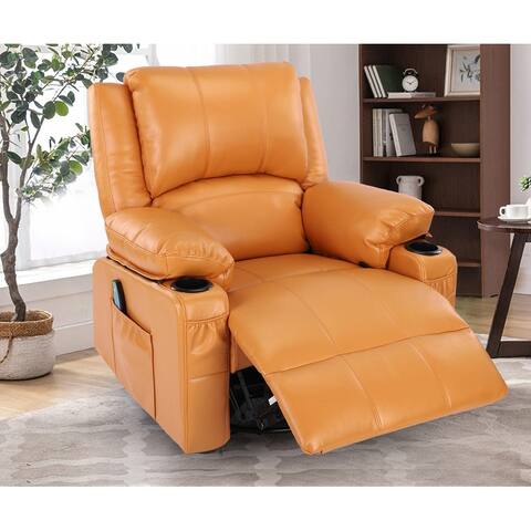 Leather Recliner Chair with Heat Ergonomic Lounge Chair for Living Room