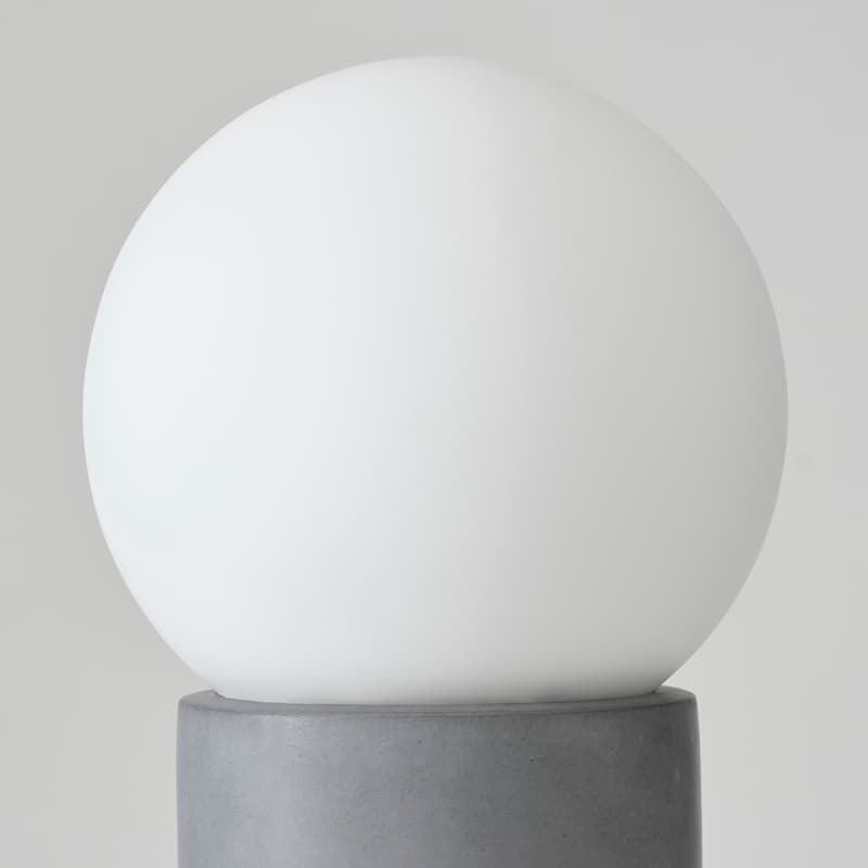 Brightech Kai 11 in. Cement Gray Mid-Century Modern Integrated LED Bedside Table Lamp with Built-In 3-Way Dimmer